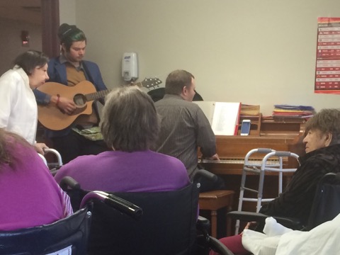 We begin with worship singing familiar hymns. Eventually we'd like to incorporate some kind of harp and bowl format with worship and prayer together.