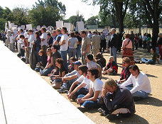 Last year October 3rd the opening day of the Supreme Court we faced the loud vocal protests of the National Organization for Women with silent prayer. We will stand again just like last year one year later.