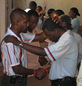 One of the most incredible moments was seeing pastors from all denominations holding hands crying out for their nation.