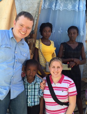 Our sponsor child, Fabrice. Behind him are his sister and mom